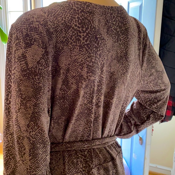 Animal Print Silk Jersey Wrap Midi Dress - Picture 5 of 5
